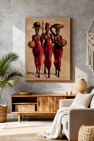 ART NEST DEKOR AFRİKALI KIZ KARDEŞLER CANVAS TABLO