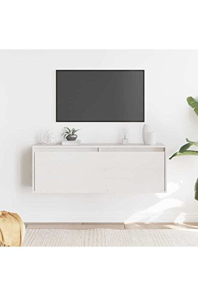 vidaxl Wall Cabinet White 100x30x35 cm Solid Wood Pine