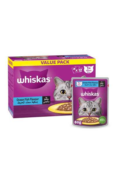Whiskas Ocean Fish Flavour in Jelly Cat Food For Adult Cats 1+ Years Value Pack