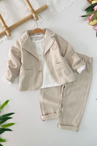 Minigimin Cicileri Costum sport din 3 piese pentru băiat cu jachetă cu broder...