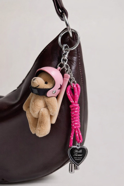 Katia&Bony Helmeted Teddy Bear Charm Keychain