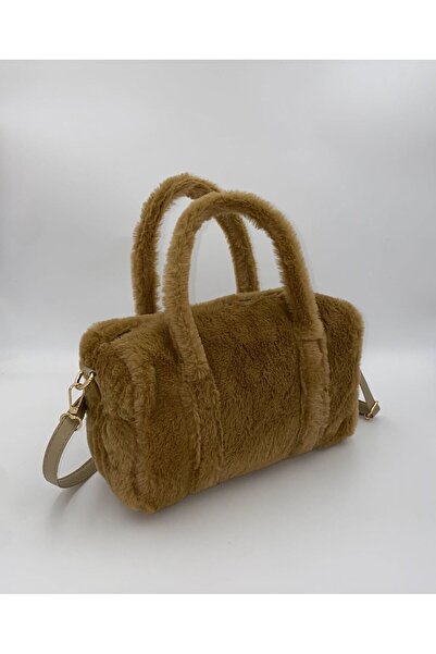 Zealous Geantă de damă cu curea din pluș din blană