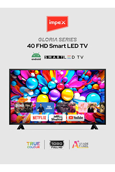 İMPEX Gloria 40 Smart FHD Android LED 40 Inch TV 8GB/1GB Quad Core 2HDMI 2USB WiFi A+ Panel