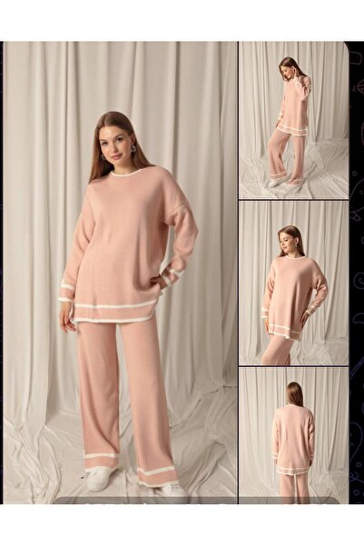 Abalı Yeni sezon kışlık pantolon bluz takım Yumuşak yün Durk park Nermin model