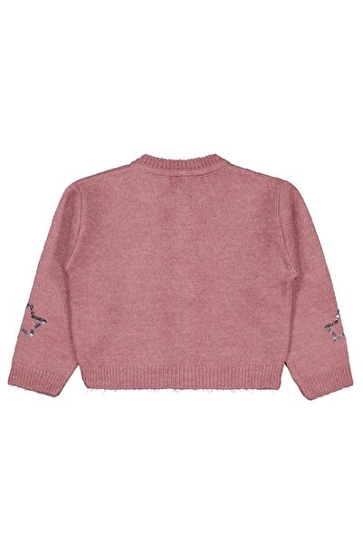 Civil Girls Pullu Yıldız Nakışlı 2-5 Yaş Hırka - Pembe 5-6 Yaş