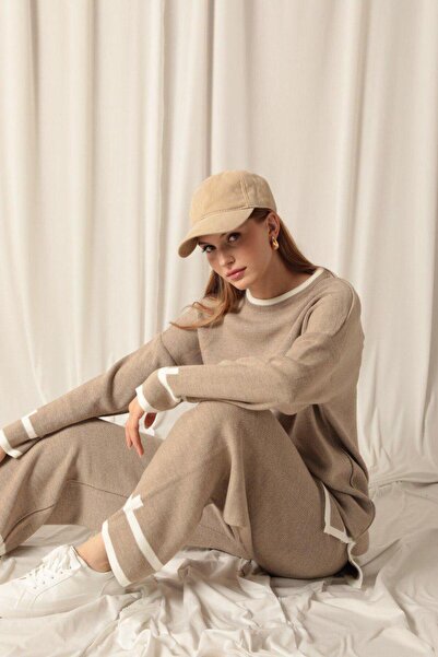 Abalı Yeni sezon kışlık pantolon bluz takım Yumuşak yün Durk park Nermin model