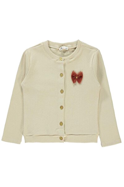 Civil Girls Cardigan with Bow Collar for Ages 6-9 - Beige 8-9 Years