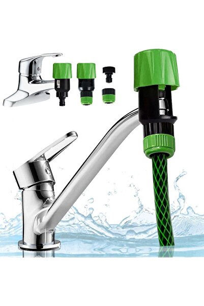 Generic Mixer Tap Hose Connector - Two Sets Kitchen Garden Watering Pipe Snap Adaptor Tool