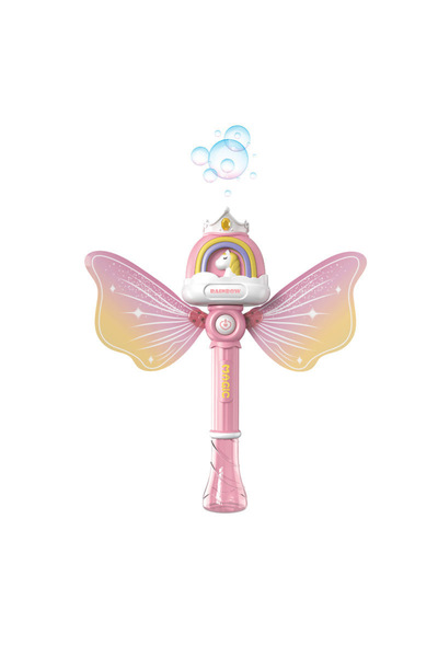 Kids Rainbow Magic Unicorn Bubble Wand – LED Light – Battery Operated – 3+ Years