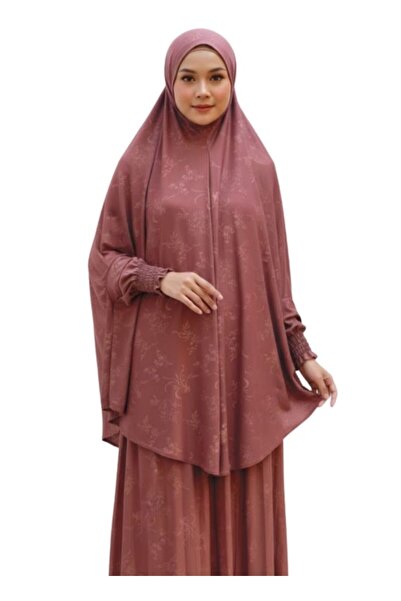 Premium طقم فستان صلاة باللون الوردي الباهت، زي إسلامي أنيق ومحتشم
