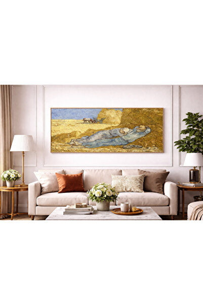 woodhomeworks Tek Parça Gerçek Ahşap Yatay Panorama Çerçeveli Tablo van gogh