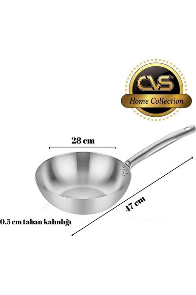 CVS Dn 20042 Ametist 28cm Stainless Steel Wok Pan
