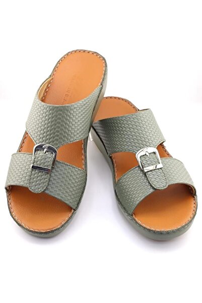 Alnahham A E T Handmade Arabic Sandals For Men | Outdoor Mens Slippers | Genuine Embossed Leather with Buckle