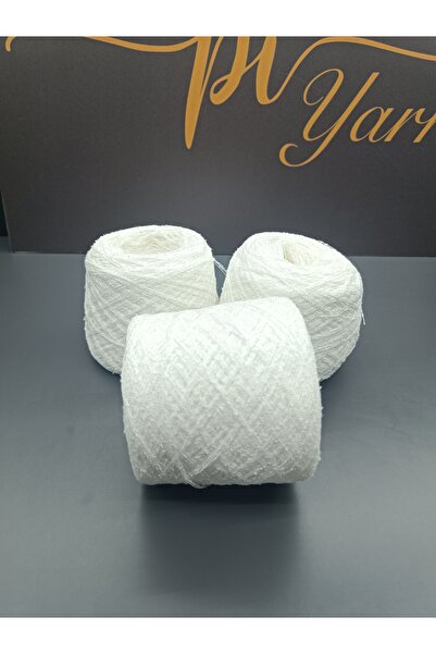 Pİ Yarn 100% Cotton Hand Knitting Yarn 500Gr White