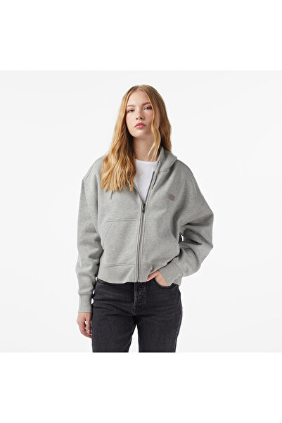 Dickies Oakport Zip Kadın Gri Sweatshirt