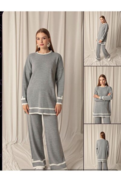 Abalı Yeni sezon kışlık pantolon bluz takım Yumuşak yün Durk park Nermin model