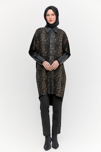 Setrms Suni Derili Leopar Tunik