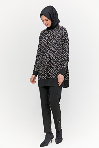 Setrms Desenli Ribanalı Floş Tunik