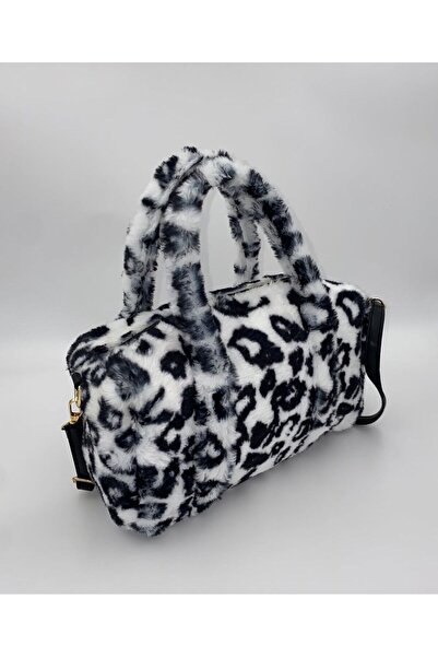 Zealous Geantă de damă cu curea din pluș din blană