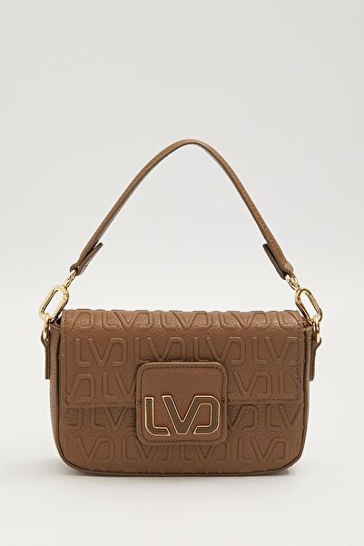 Levidor حقيبة كتف منقوشة ذات حزام قصير من Camel