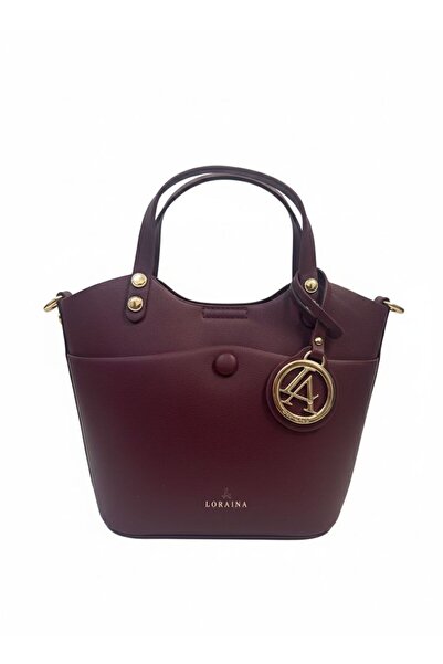 loraina حقيبة يد كتف نسائية جلد فاخرة من لوراينا - تصميم كلاسيكي بمقبض علوي وميدالية ذهبية