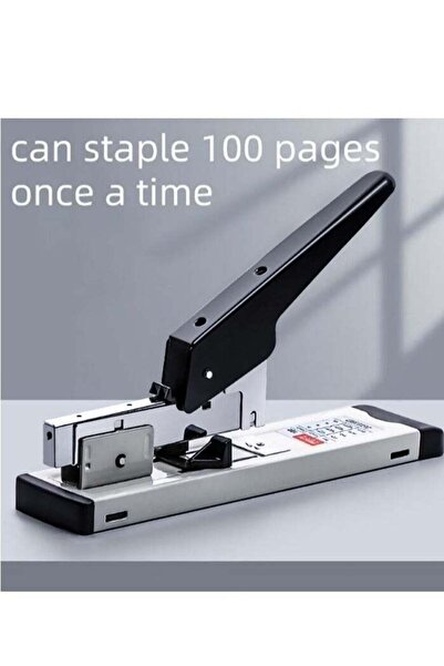 Generic دباسة هواتشي شديدة التحمل، دباسة كبيرة الحجم موفرة للجهد يمكنها تدبيس 100 ورقة في المرة الواحدة (أسود/