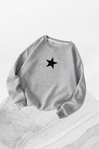 NO 601 Women's Grimelange Star Printed Crew Neck Sweatshirt