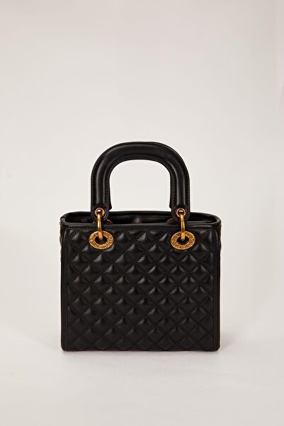 Levidor Black Mini Handbag with Floral Accessories