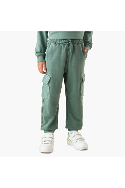 Juniors Solid Cargo Joggers with Drawstring Closure
