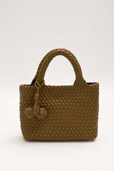 Levidor Green Charmlı Knitted Model Handbag