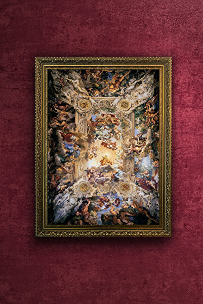 FurelArt İlahi Takdirin Zaferi Tablosu -İtalyan Barok Sanatı- Vintage Desenli...