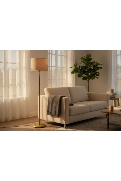 ABAJUR EVİM farel gold ayaklı lambader