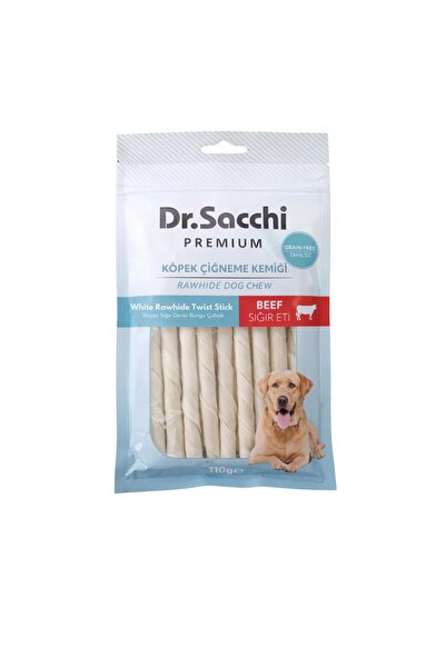 Dr. Sacchi Dr.Sacchi Premium Sığır Etli Beyaz Sığır Derisi Burgu Çubuk Tahıls...