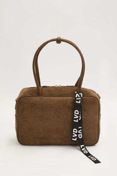 Levidor Green Suede Look Lockable Handbag