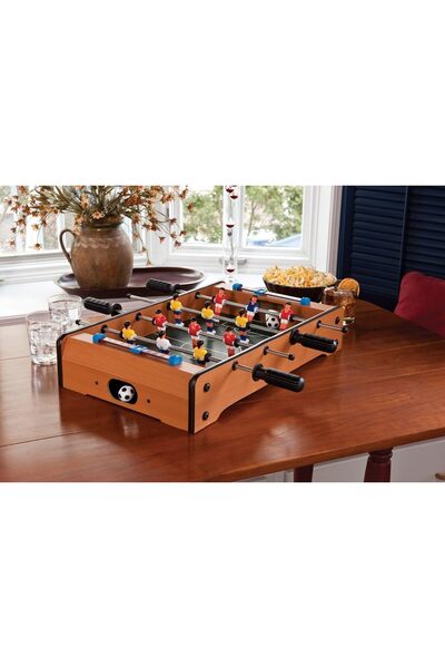Cici Oyuncak Çocuk Ahşap Masa Maçı Langırt Futbol Oyunu 4 Kollu 12 Oyunculu F...
