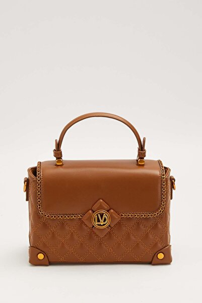Levidor Camel Handbag with Edge Corner Detail