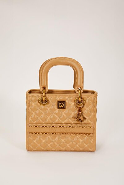 Levidor Khaki Mini Handbag with Floral Accessories