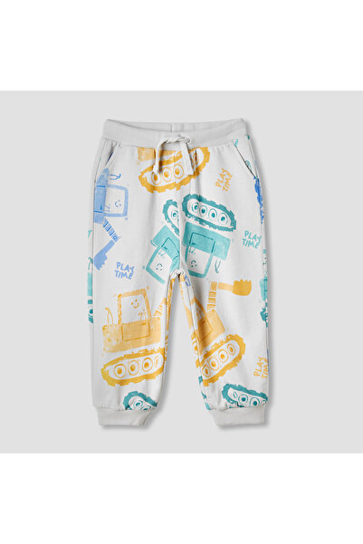 Juniors بنطال رياضي مطبوع عليه رسومات متعلقة بالبناء مع جيوب