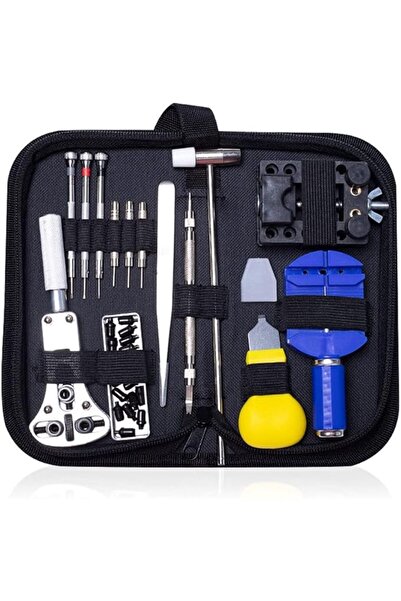 eWINNER طقم إصلاح الساعات مع حقيبة بسحاب (مجموعة من 14 قطعة)