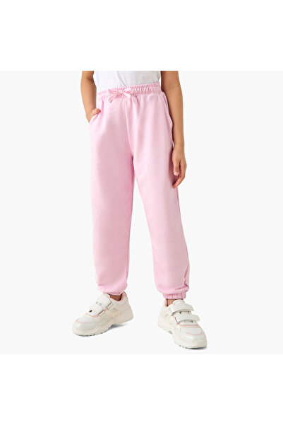 Juniors بنطلون رياضي للبنات بجيوب - مزيج من القطن - خصر برباط