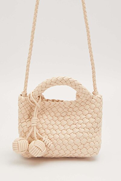 Levidor Cream Knitted Ball Accessory Handbag