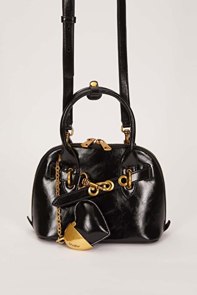 Levidor Black Gold Metal Ring Handbag