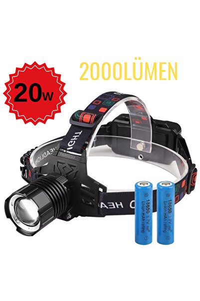 farissu PS-667 20W 2000 Lümen Şarjlı Kafa Lambası | Zoomlu | IPX7 Su Geçirmez...