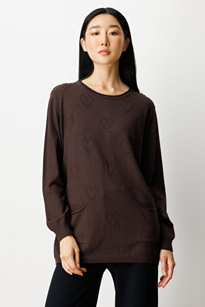 ON Пуловер с релефен мотив и джобове 26KON65344