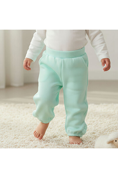 Juniors بنطلون رياضي للبنات بتفاصيل كشكشة - مزيج من القطن - مطاطي