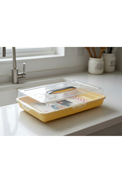 Elista Rectangular Pastry Transport Container with Lockable Lid 45X30X10 cm