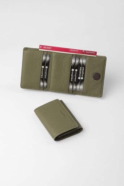 CENGİZ PAKEL Genuine Leather Unisex Wallet with Hidden Magnet Detail - 13708 - Forest/Brown