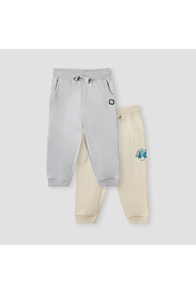 Juniors Solid Joggers with Drawstring Closure and Pockets - Set of 2