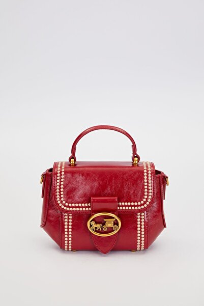 Levidor Red Edge Patterned Stitched Handbag
