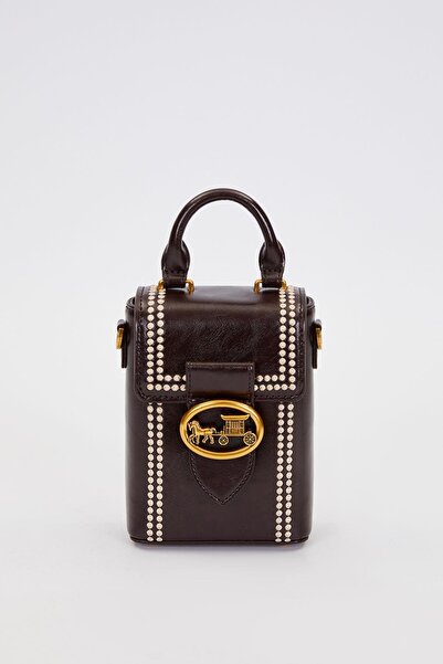 Levidor Camel Rectangular Stitched Handbag